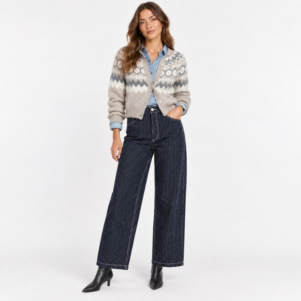Favorite Daughter The Mischa Jeans Women 26 Casablanca Stripe Wide Leg High Rise